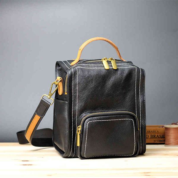 

designer bags original leather backpack small shoulder bag head layer cowhide retro shoulder portable multipurposeluxury bag