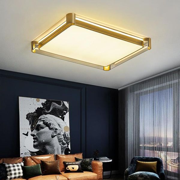 Plafoniere Lampada da soggiorno 2021 Light Luxury All Copper Glass Sala da pranzo Camera da letto Famiglia