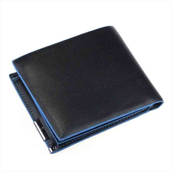 

man wallet card leather bag pockets bifold money clip black blue, Red;black