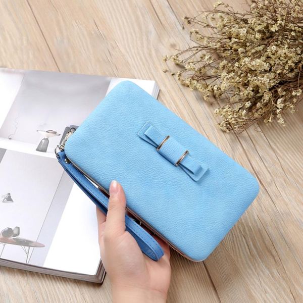 

wallets women female bags bow hasp leather wallet ladies coin purse big capacity card holder luxury clutch zipper, Red;black