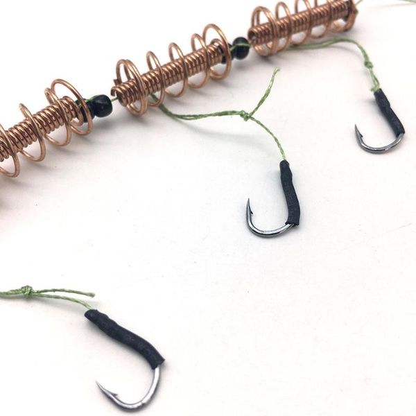 

fishing hooks 3pcs/pack ready tied hook bait cage set trap feeder cages carp sinker tackle carbon steel with lead