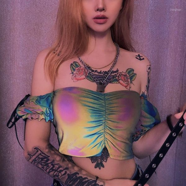 

fashion women summer short sleeve blouse off shoulder ladies crop 5 days prepare women's blouses & shirts, White