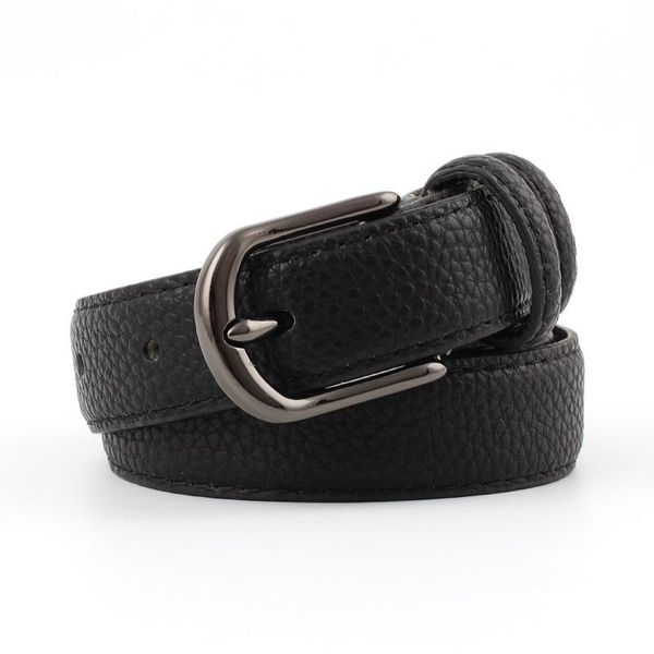 

belts leather metal pin buckle waist belt stone texture women waistband for women's jeans, Black;brown