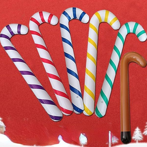 Noel Süslemeleri 90 cm Şeker Renk Şişme Kamışı Balon Etkinlik Hediye Çocuk Tutma Oyuncak Yıl Çocuk Oyuncakları