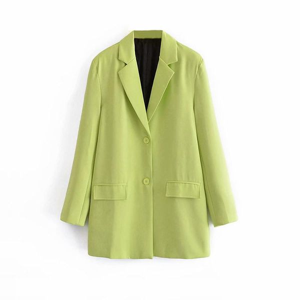 

women's suits & blazers autumn 2021 office lady full sleeve suit women korean style fluorescent green fashion jacket woman blazer coats, White;black