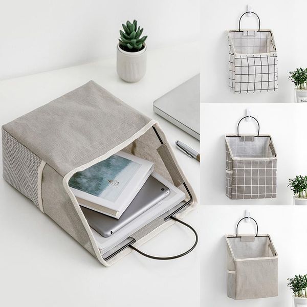 

storage bags lattice hanging bag dorm room bedside phone book magazine organizer holder with hook large capacity pocket