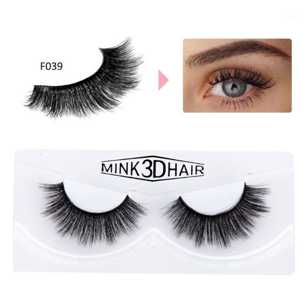 

pair long fake 3d mink eye lashes natural thick makeup false eyelashes 667d1