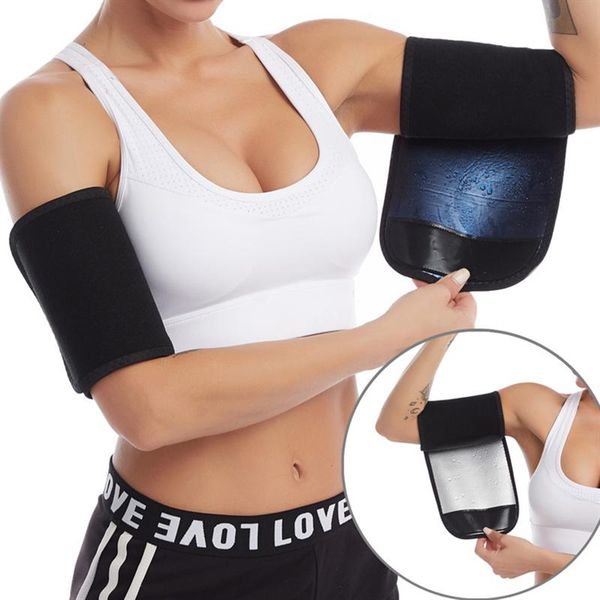 

women's shapers slimming arm trimmer women sweat sauna effect fitness shaper band wrap sleeve fat burner slimmer gym workout, Black;white