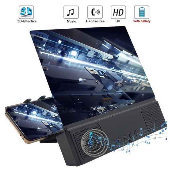 

inch mobile phone screen with stereo abs case + acrylic lens hd lenses deskuniversal stand cell mounts & holders