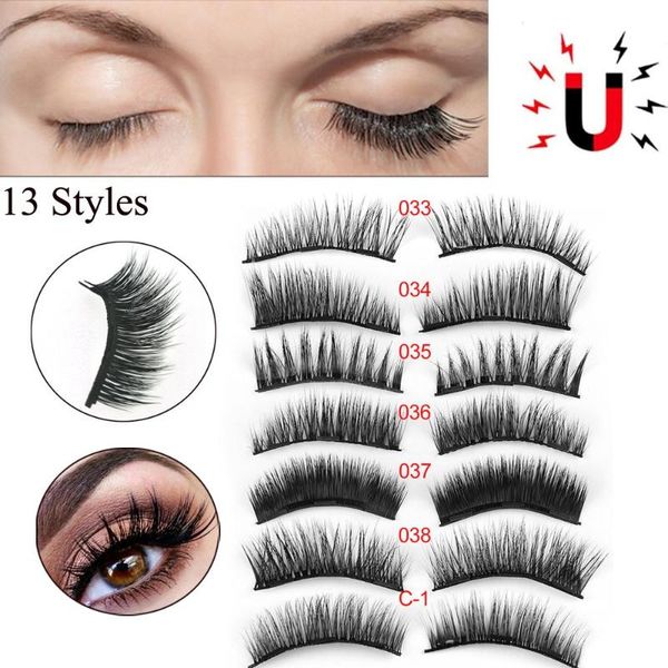 

false eyelashes 4pcs triple magnetic full coverage magnets lashes fluffy natural long eye makeup extension tools glue-free
