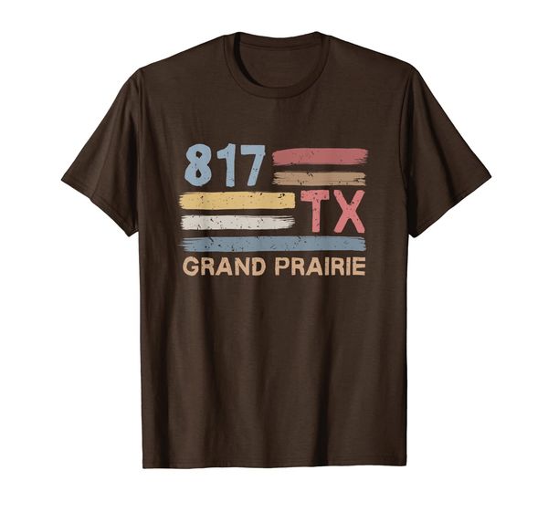 

retro grand prairie area code 817 residents state texas t-shirt, White;black
