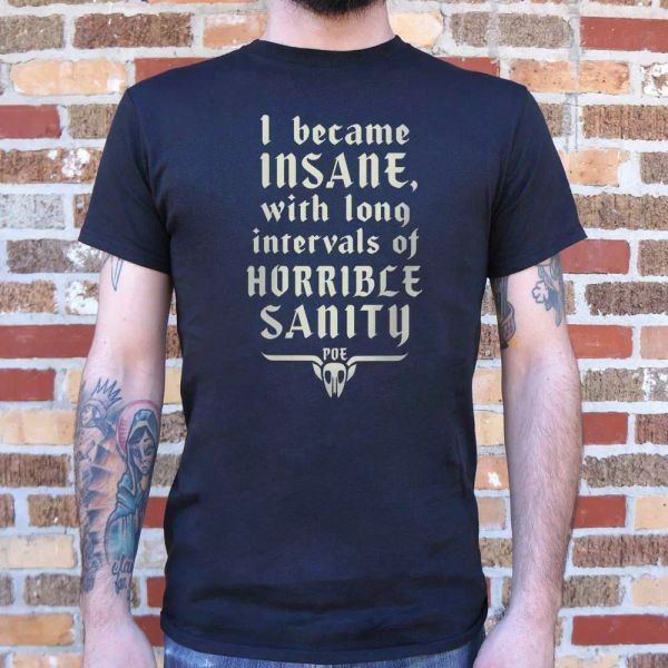 

horrible sanity t-shirt | short sleeve graphic tee, White;black