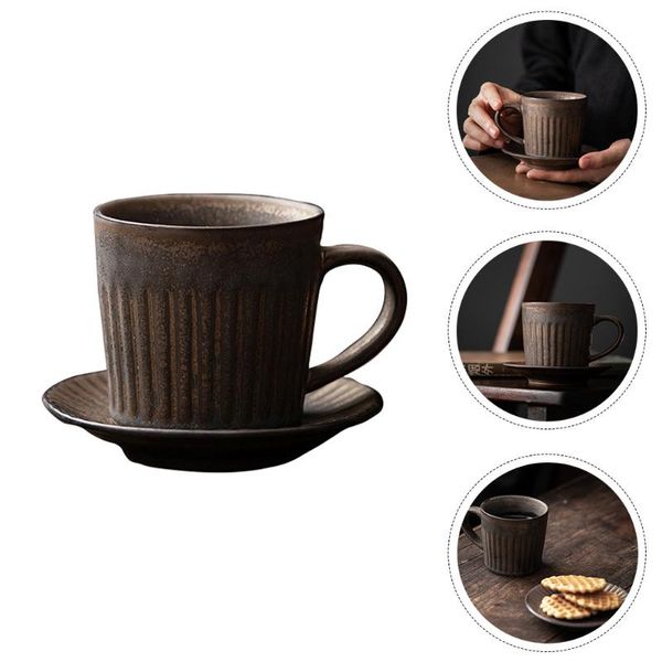 

mugs 1 set practical water container mug saucer vintage ceramic drinking cup