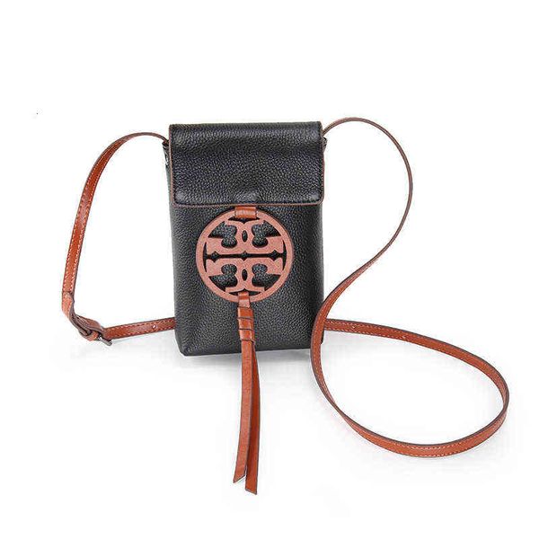 

evening bags 2021 leather women's mobile phone layer cowhide single shoulder vertical small tassel msenger bag