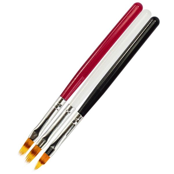 

nail brushes 1pcs brush pen uv gel gradient bloom art painting wood handle nylon hair black white red draw manicure tool, Yellow