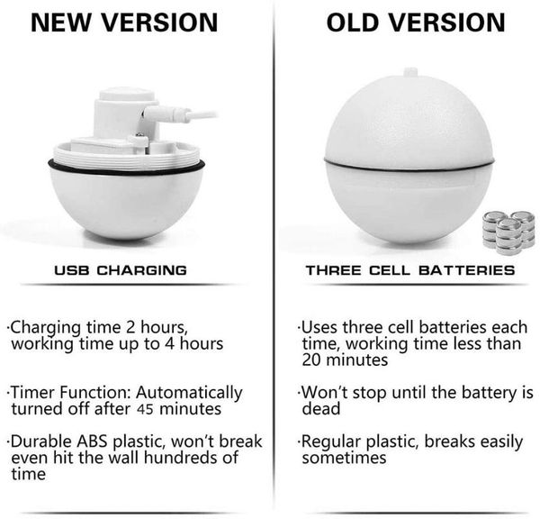 

cat toys smart interactive toy colorful led self rotating ball with catnip bell and feather usb rechargeable kitten