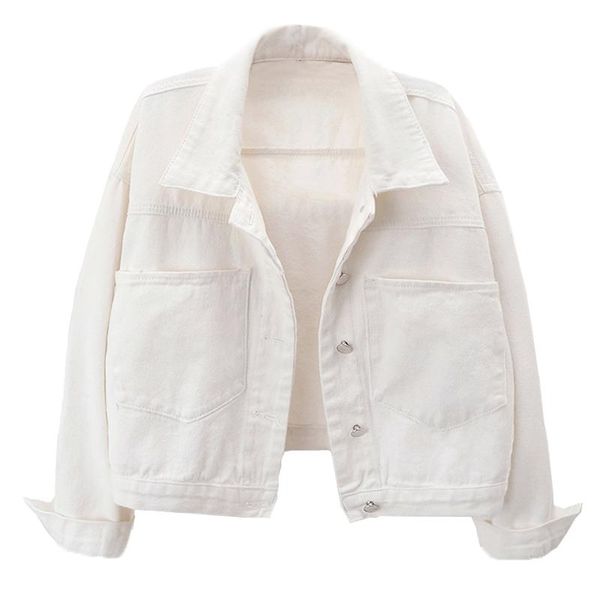 

women's jackets spring denim jacket women autumn korean fashion big pocket short jeans coat harajuku loose ladies student outerwear tid, Black;brown