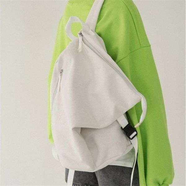 

backpack canvas high-capacity traveling students schoolbag man and women ins fashion black white simple multifunction