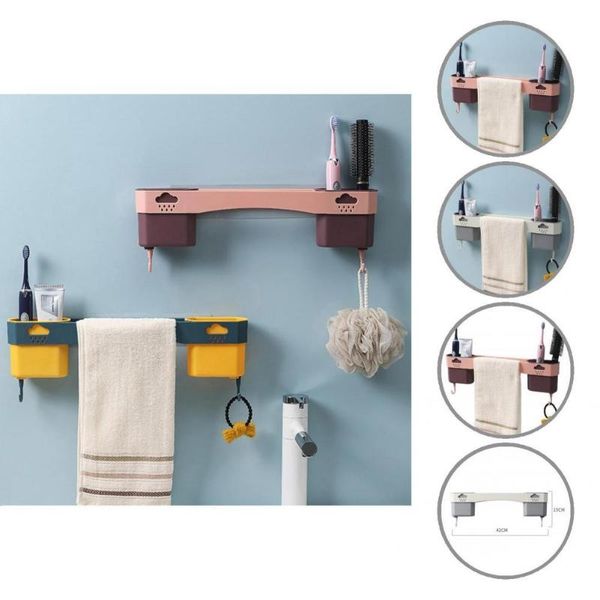 

towel racks detachable hook 3 colors bathroom supplies organizer shelf for household
