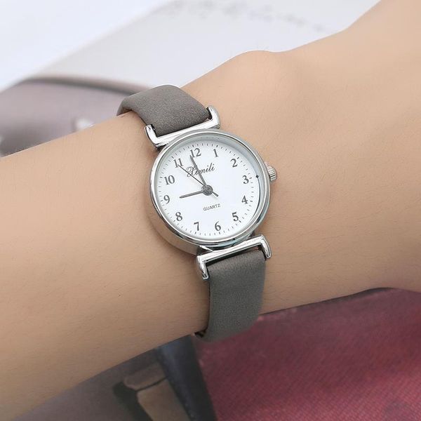 

wristwatches 2021 luxury ladies watch creative fashion analog quartz casual leather women's, Slivery;brown