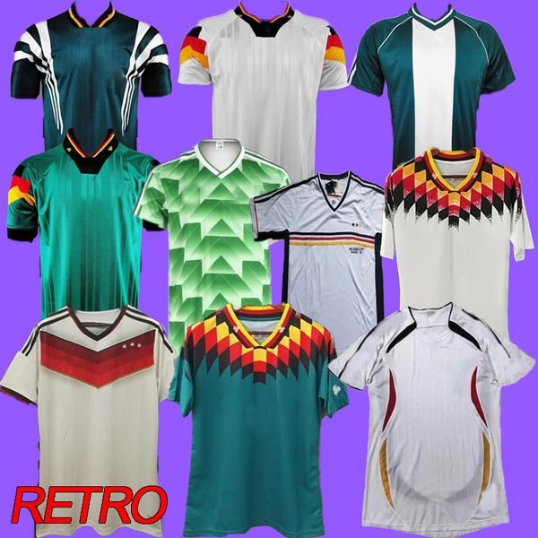 

1990 1992 1994 germany retro soccer jersey littbarski ballack home away shirt 1998 1988 1996 2004 kalkbrenner klinsmann matthias football sh, Black