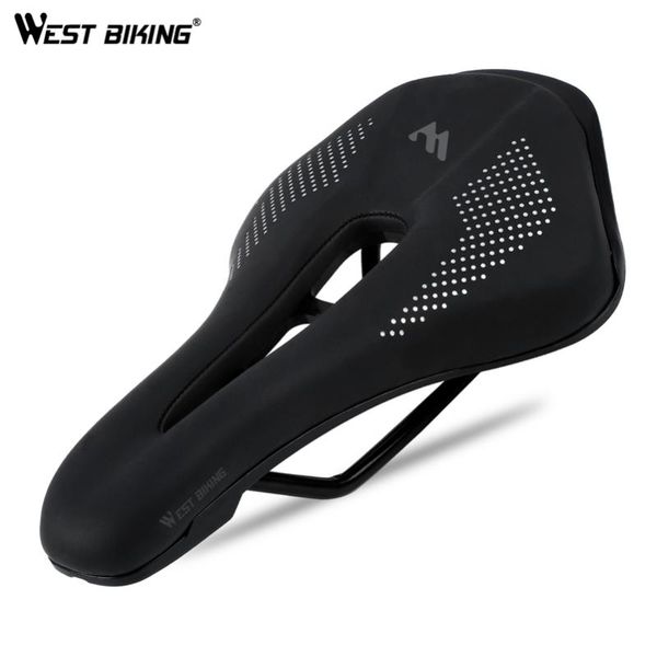 

bike saddles west biking comfortable bicycle saddle mtb mountain road seat soft pu leather hollow breathable cushion cycling accessories