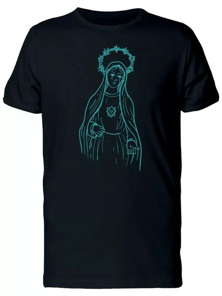 

blue line mary in tears men's tee -image by shutterstock, White;black