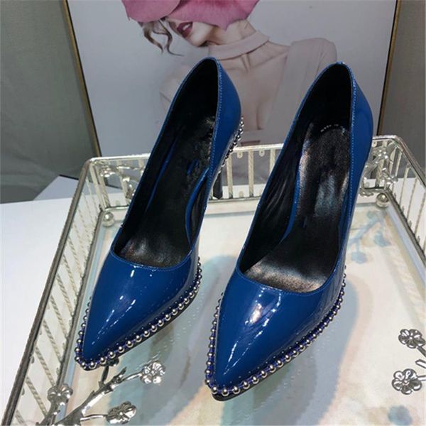 

dress shoes fashion pumps luxury design woman brand high heels arrival zapatos de mujer pointed toe ladies pearl heel women, Black