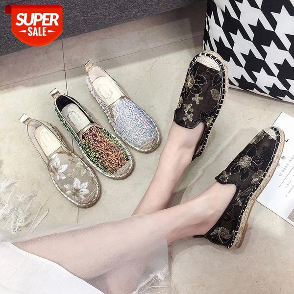 

2020 spring sewing women shoes pearl loafers flat heel shoes lazy cane women string bead moccasin mules for #vm5y