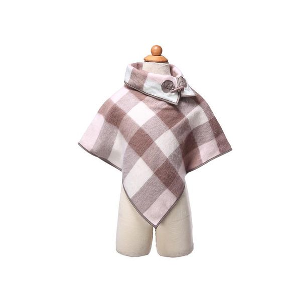 

women's fur & faux zy87038 2021 design autumn winter classical kids soft wool poncho outerwear cloak stripe patchwork cape, Black