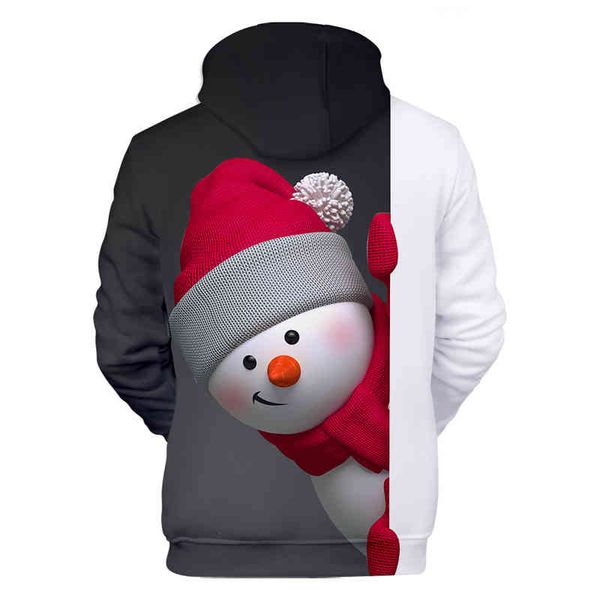 

women's hoodies & sweatshirts personality man/woman high fall quality snowman streetwear pullover design funny 3d christmas printing mo, Black