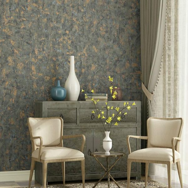 

vintage solid color silver / gold texture wall paper plain black gray green simple wallpaper roll non-woven bedroom living room wallpapers