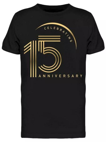 

celebrating 15 anniversary tee men's -image by shutterstock, White;black