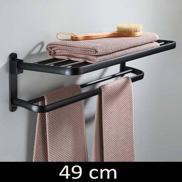 

towel racks folding movable bath holder aluminum black bathroom rack bar