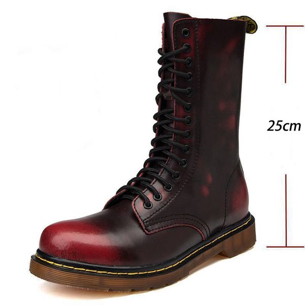 

dress shoes couple 25cm long-barreled mid-calf ladies genuine leather ankle winter fur lining female motorcycle boots plus size 35, Black