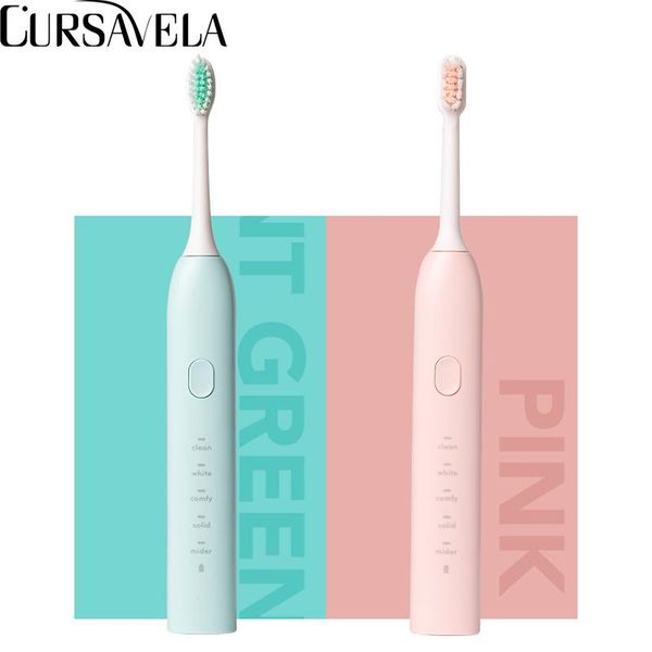 

smart electric toothbrush est sonic toothbrushes for adults kids usb rechargeable whitening waterproof 2 brush head