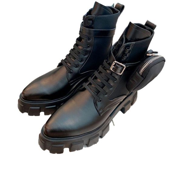 

boots 2021 black patent leather open side thick-soled pointed toe non-slip wear-resistant ins trendy women's