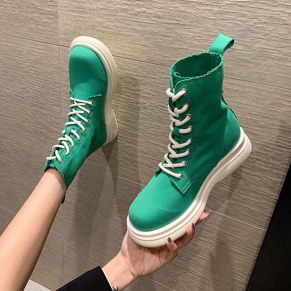 

boots college style solid color cross straps flat bottom comfortable ladies spring and autumn fashion large size 35-40, Black