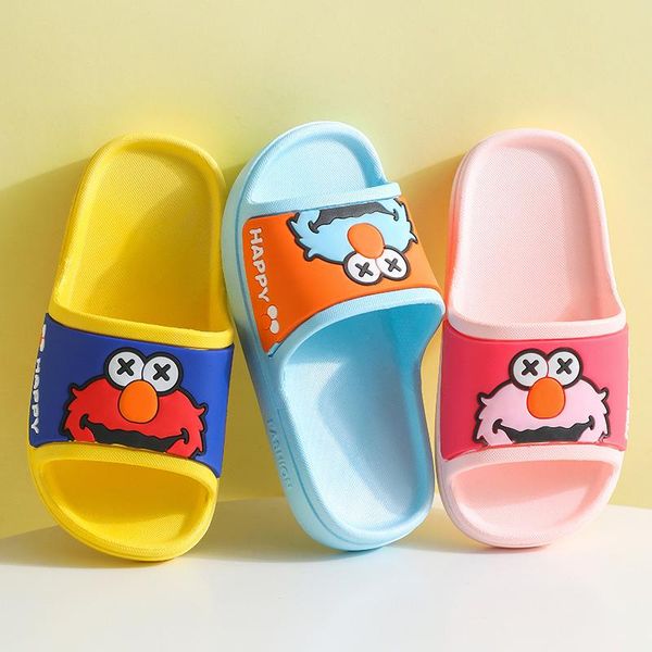 

slipper children' slippers summer 2021 home bathroom cute cartoon style boys and girls small kids shoes, Black;grey