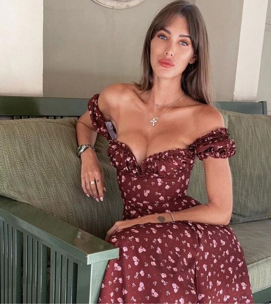

chic off the floral shoulder dividing burgundy women dressed in winter elegant evening club dress party, Black;gray
