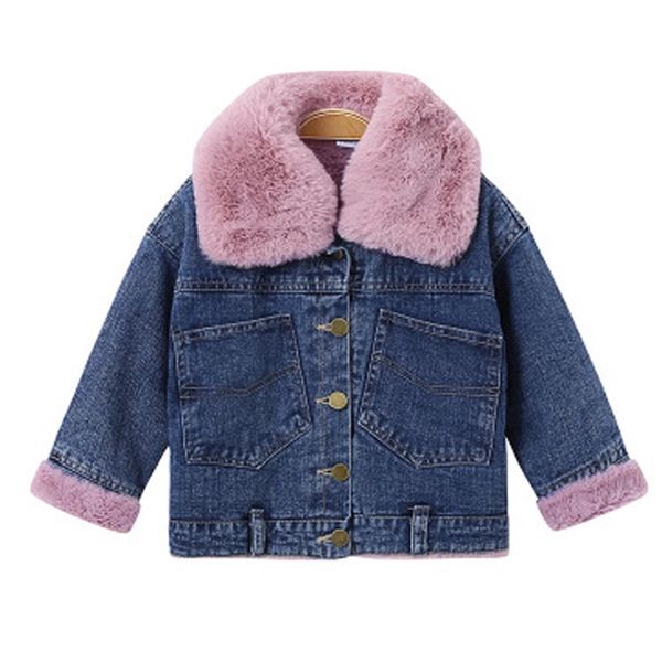 

christmas winter coat denim jacket for girls thicken woolen coat children jackets for girls coat hooded teenager kids outerwear, Blue;gray
