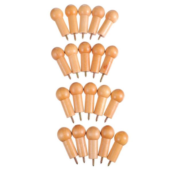 

hooks & rails 20 sets adorable round wooden bathroom practical clothes towel hanger