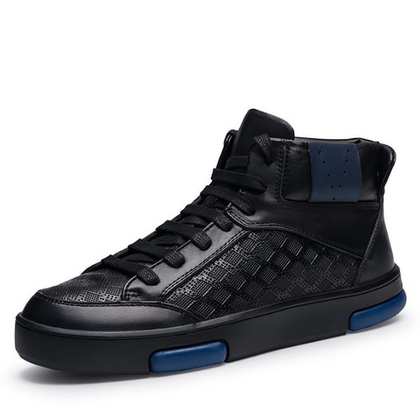 

winter black thick base cloth mid-luxurys boots men fall british trend boot hight-korean casual men's designer shoes