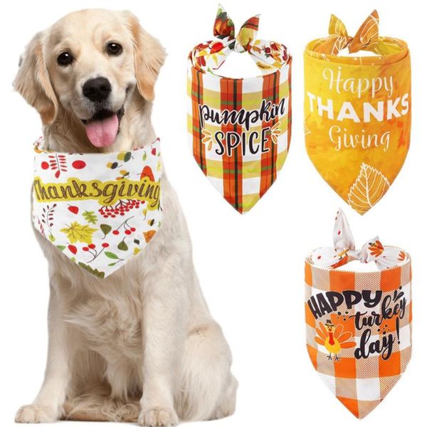 

dog apparel pet triangle scarf double-sided cartoon watermark white leaves