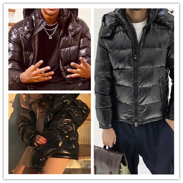 

winter men hooded down jacket classic casual man and women duck feather coats outdoor thick warm feather parka doudoune homme couples, Black