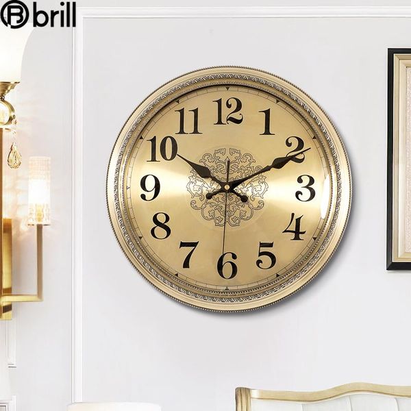 

nordic large wall clock vintage metal gold modern shabby chic clocks living room office decoration art decor horloge