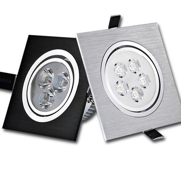 

downlights led square recessed spot lamps 3w 5w 7w dimmable down lights 110v 220v home lighting aluminum driver included