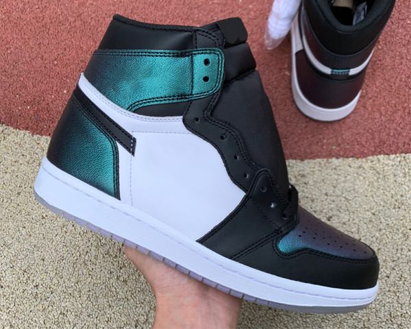 

mens 1 high og basketball shoes jumpman 1s all star chameleon men women black metallic silver sneakers trainers with box