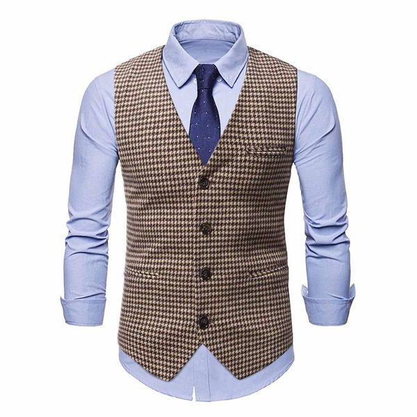 

men's vests men suit casual swallow gird single breasted pocket lapel collar vest gentlemen business sleeveless waistcoat, Black;white