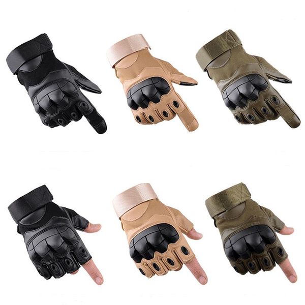 

sports gloves touch screen hard knuckle tactical special troops combat outdoor climbing hiking paintball full finger glove, Black